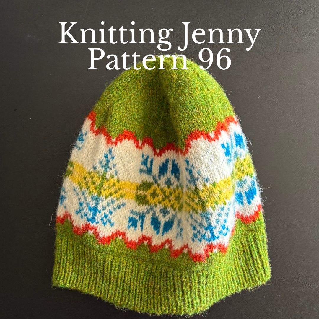 Knitting Jenny Patterns 96, 97, and 98: Fair Isle Inspired Ski Hats