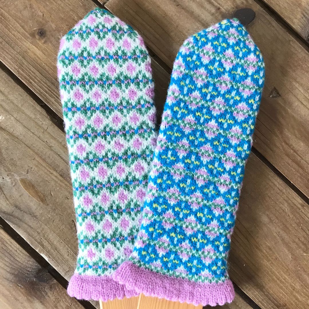 Knitting Jenny Pattern 11 and 12: Fair Isle Inspired Mittens