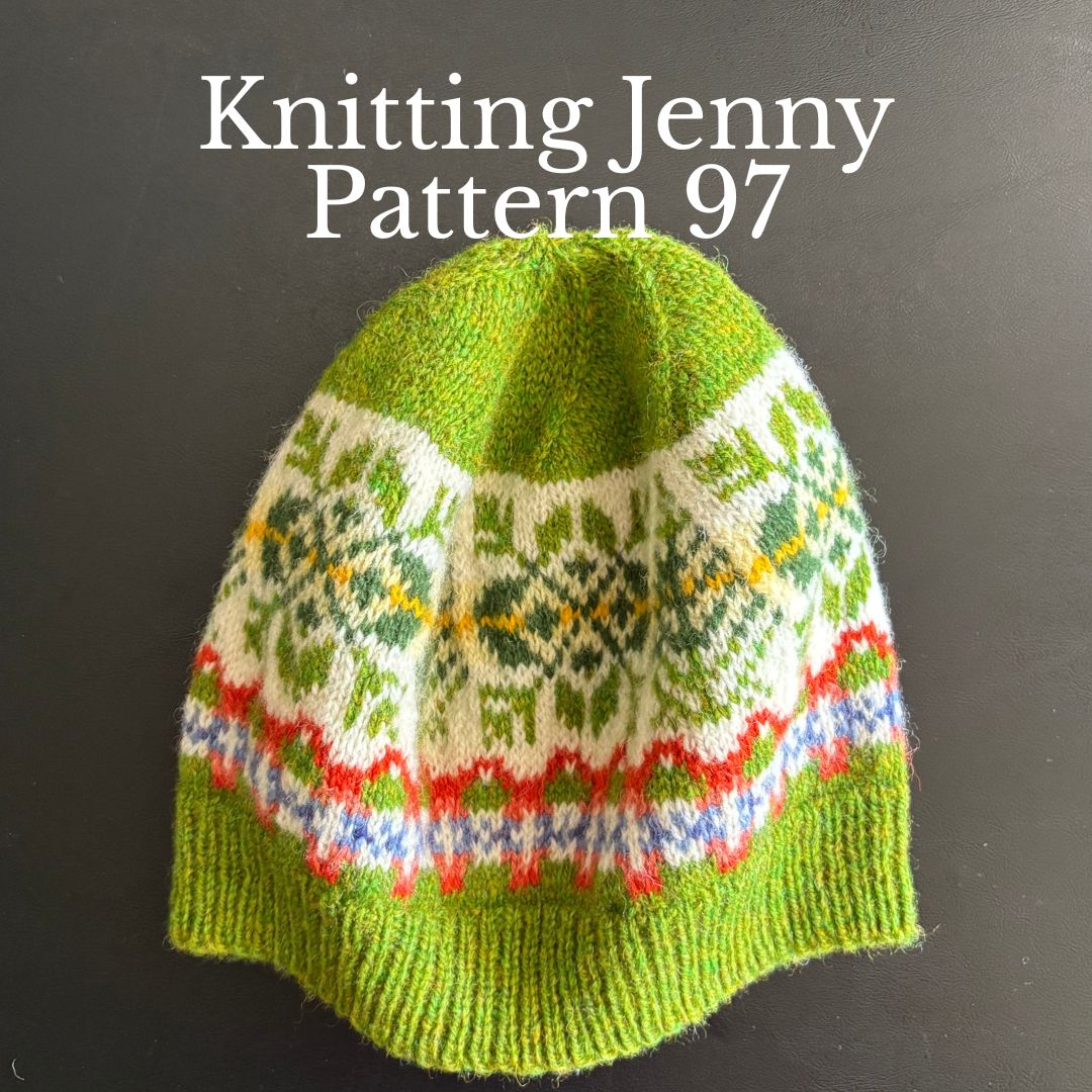 Knitting Jenny Patterns 96, 97, and 98: Fair Isle Inspired Ski Hats