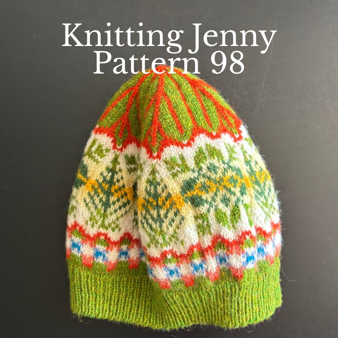 Knitting Jenny Patterns 96, 97, and 98: Fair Isle Inspired Ski Hats