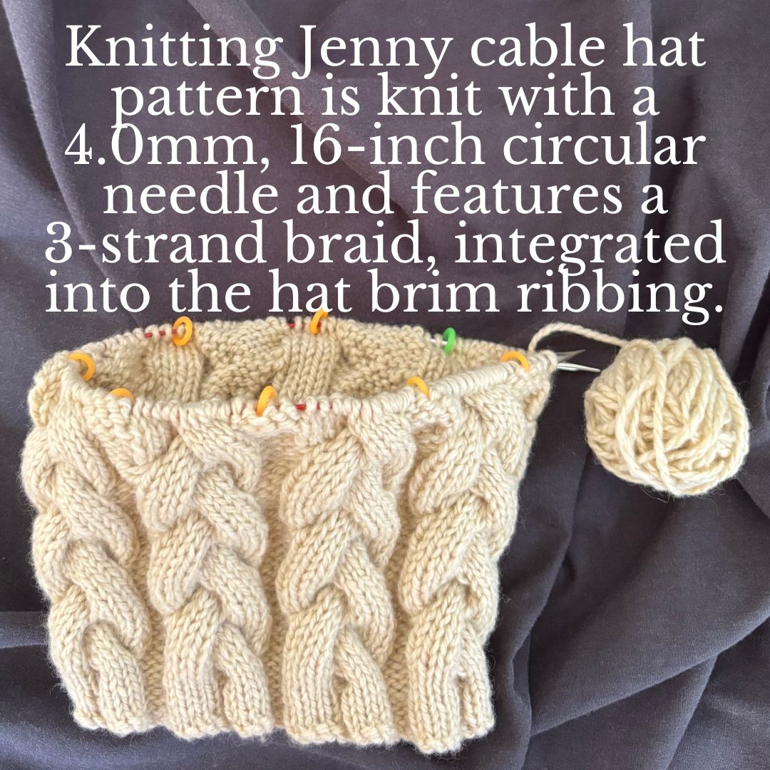 Irish Style Aran Cable Hat Workshop with Hand Dyed Yarn on November 1, 2025, including yarn, pattern, and lunch