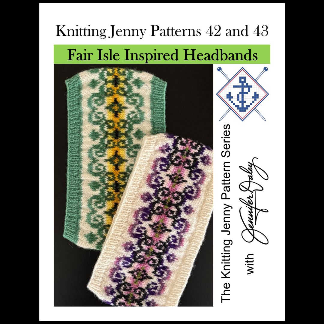 Knitting Jenny Patterns 42 and 43: Fair Isle Inspired Headbands