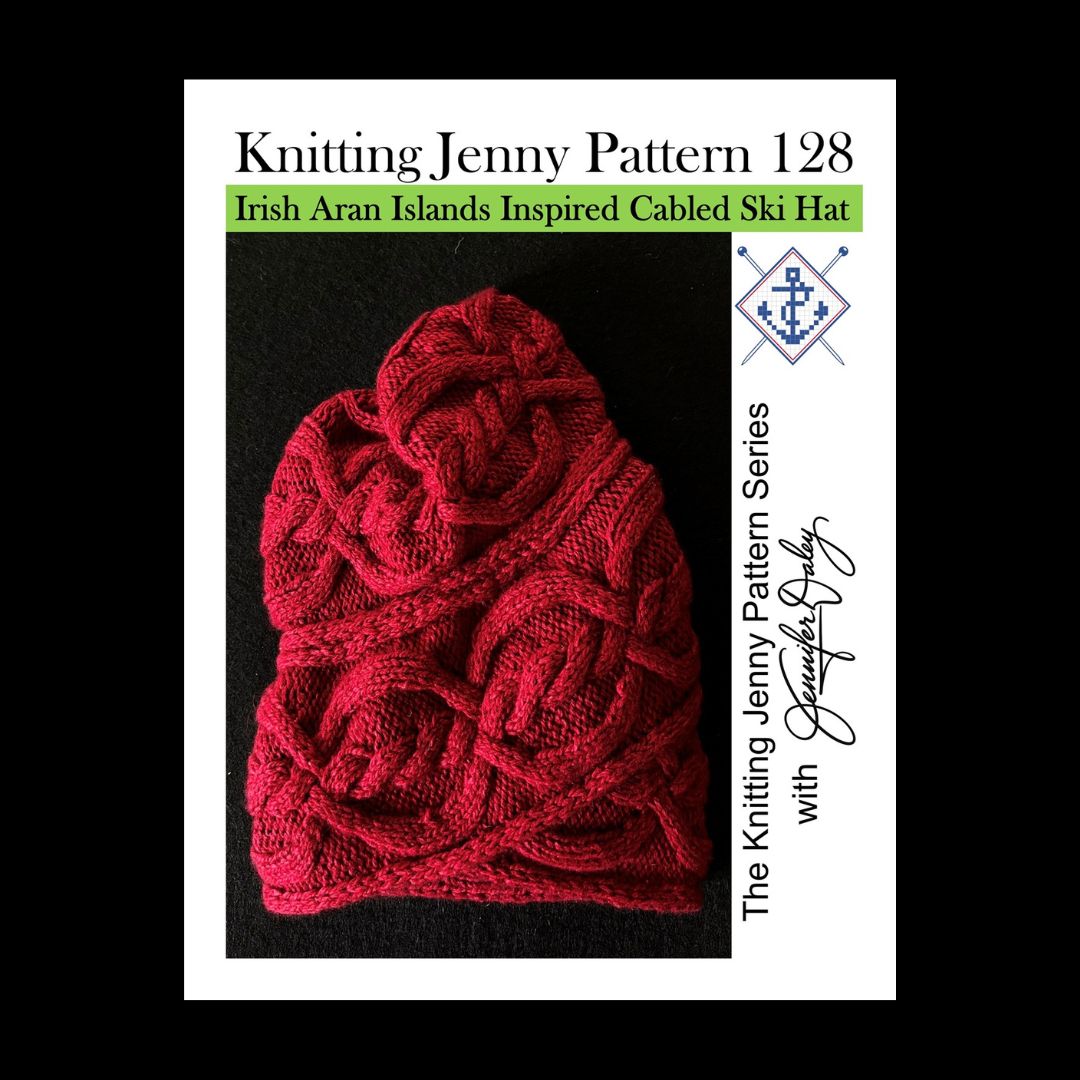 Knitting Jenny Pattern 128: Irish Aran Islands Inspired Cabled Ski Hat