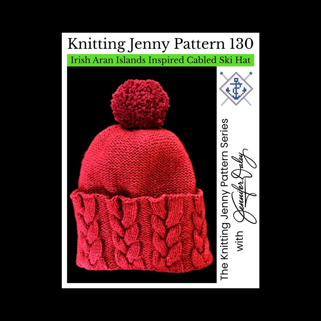Knitting Jenny Pattern 130: Irish Aran Islands Inspired Cabled Ski Hat
