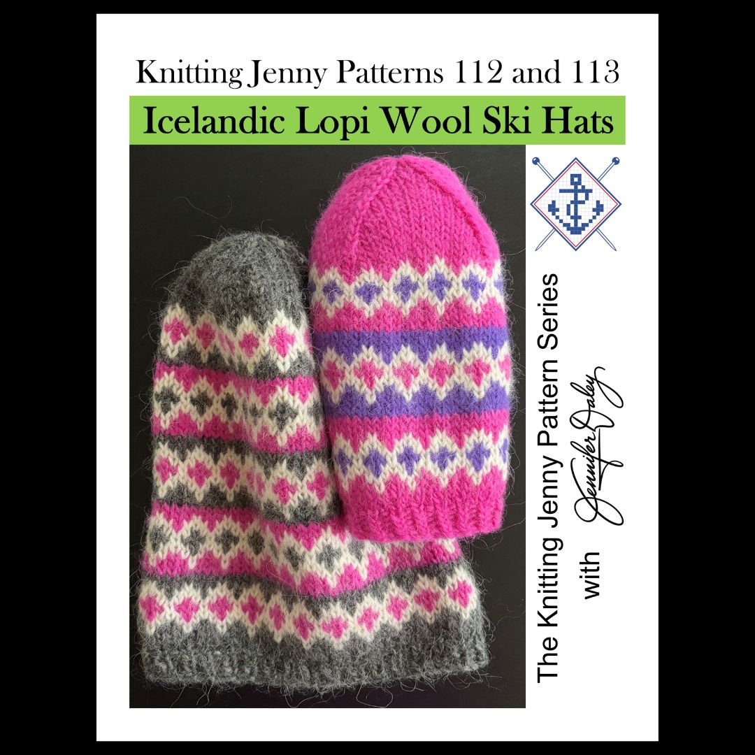 Knitting Jenny Patterns 112 and 113: Icelandic Léttlopi Wool Ski Hats