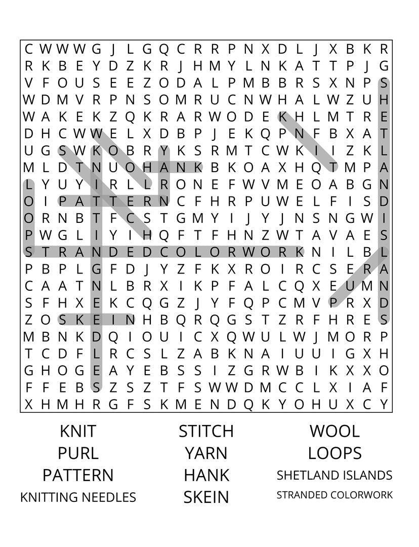 Knitting Word Search Puzzles: 96 Puzzles with 1152 Clues about Knitting, Wool, Fair Isle, Shetland Islands, and Textile History