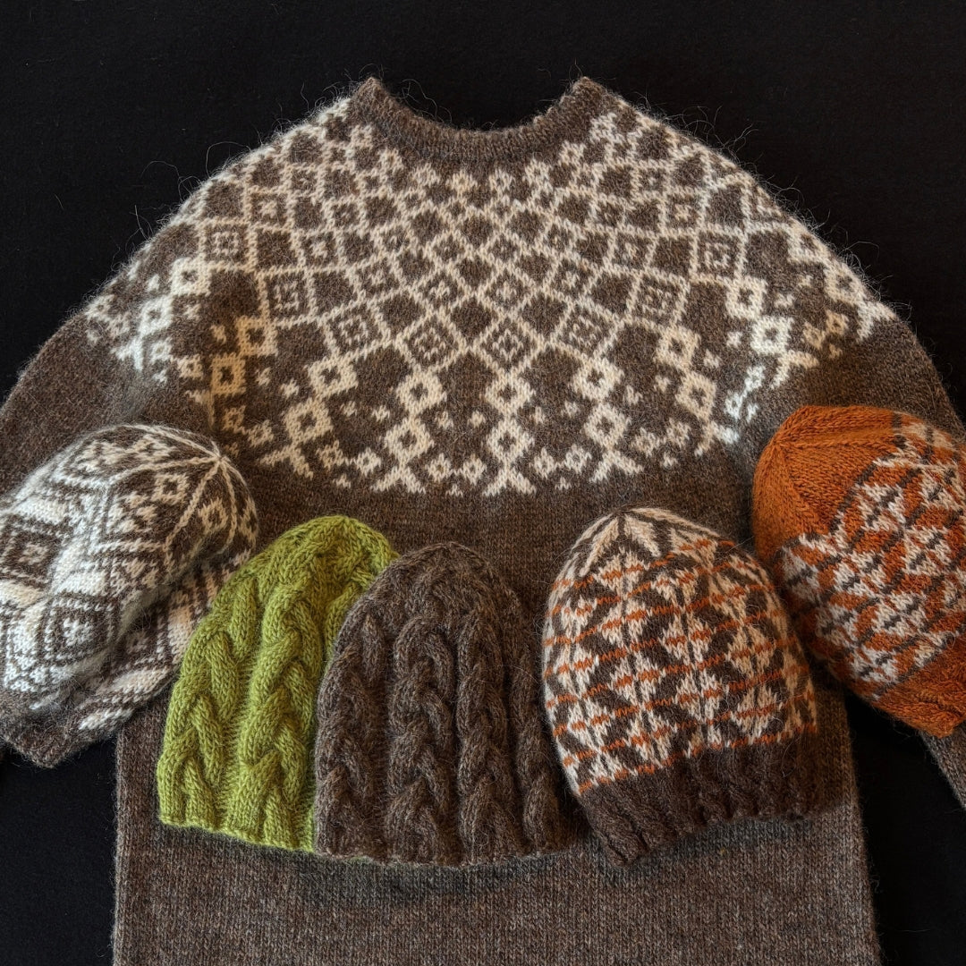 Knitting Jenny Pattern Collection 15: Icelandic Léttlopi Wool Jumper and Ski Hats
