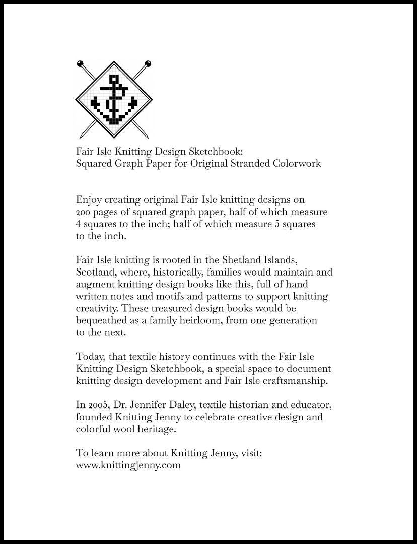 (Hardback Book) Fair Isle Knitting Design Sketchbook: Squared Graph Paper for Original Stranded Colorwork
