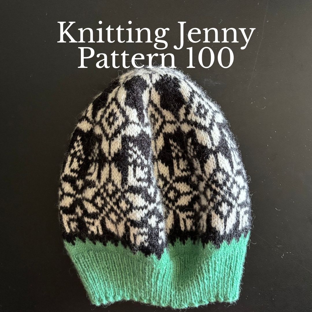 Knitting Jenny Patterns 100 and 101: Fair Isle Inspired Ski Hats