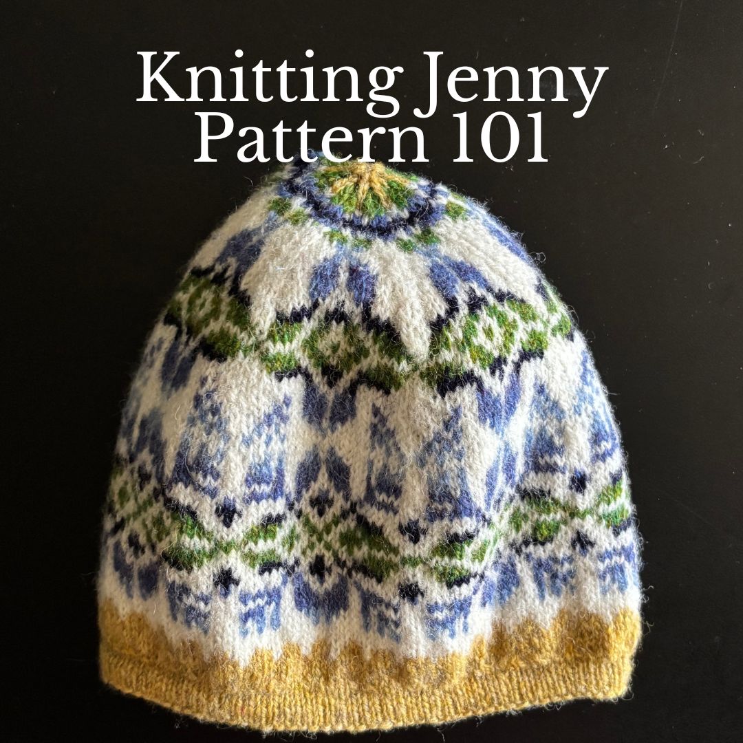 Knitting Jenny Patterns 100 and 101: Fair Isle Inspired Ski Hats