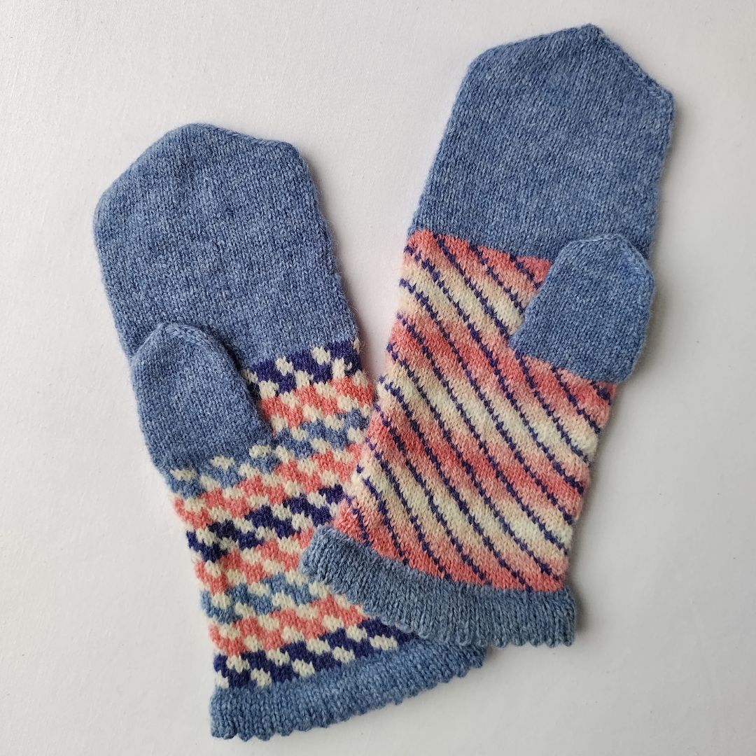 Knitting Jenny Patterns 9 and 10: Fair Isle Inspired Mittens