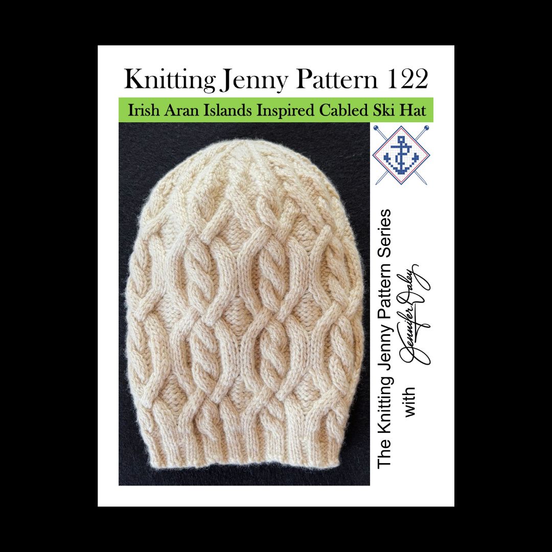 Knitting Jenny Pattern 122: Irish Aran Islands Inspired Cabled Ski Hat
