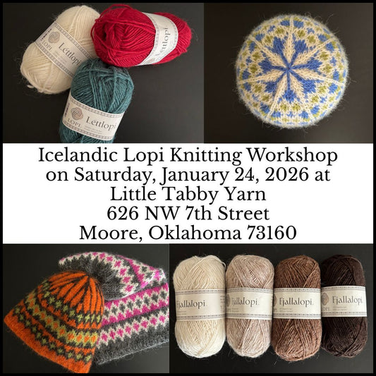 Icelandic Lopi Knitting Workshop on January 24, 2026 at Little Tabby Yarn in Moore, Oklahoma