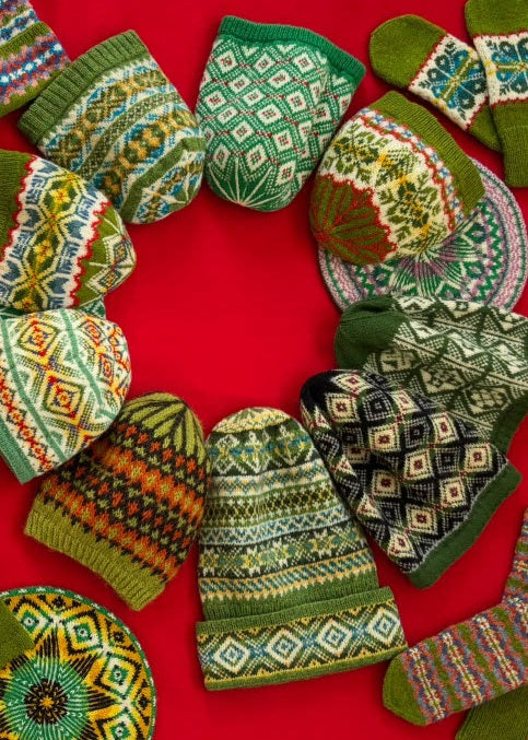 Ten 5 x 7 inch Cards with Ten Envelopes, Featuring Green Fair Isle Inspired Knitting Designs by Jennifer Daley