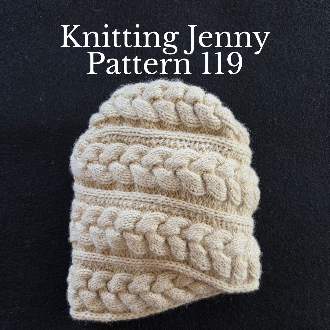 Knitting Jenny Pattern 119: Irish Aran Islands Inspired Cabled Ski Hat