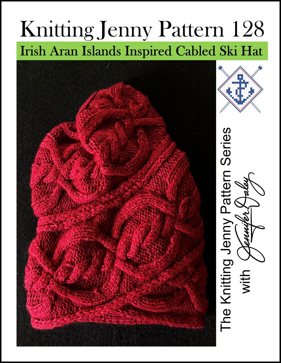 Knitting Jenny Pattern 128: Irish Aran Islands Inspired Cabled Ski Hat