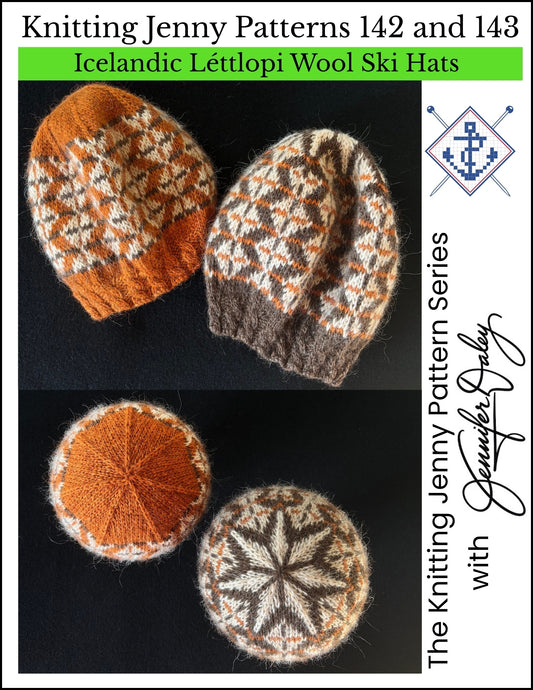 Knitting Jenny Patterns 142 and 143: Icelandic Léttlopi Wool Ski Hats