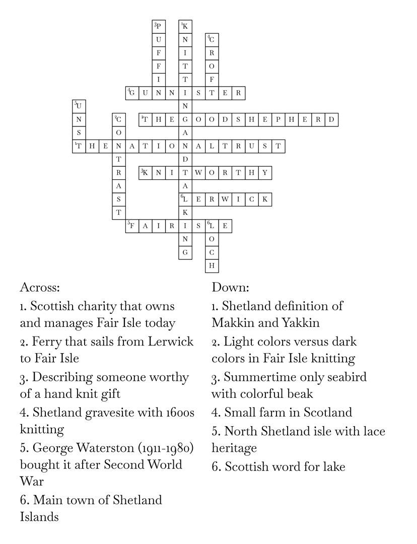 Knitting Crossword Puzzles: 96 Puzzles with 1152 Clues about Knitting, Wool, Fair Isle, Shetland Islands, and Textile History