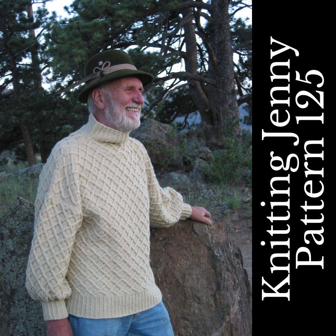Knitting Jenny Patterns 123, 124, and 125: Irish Aran Islands Inspired Cabled Ski Hats and Jumper