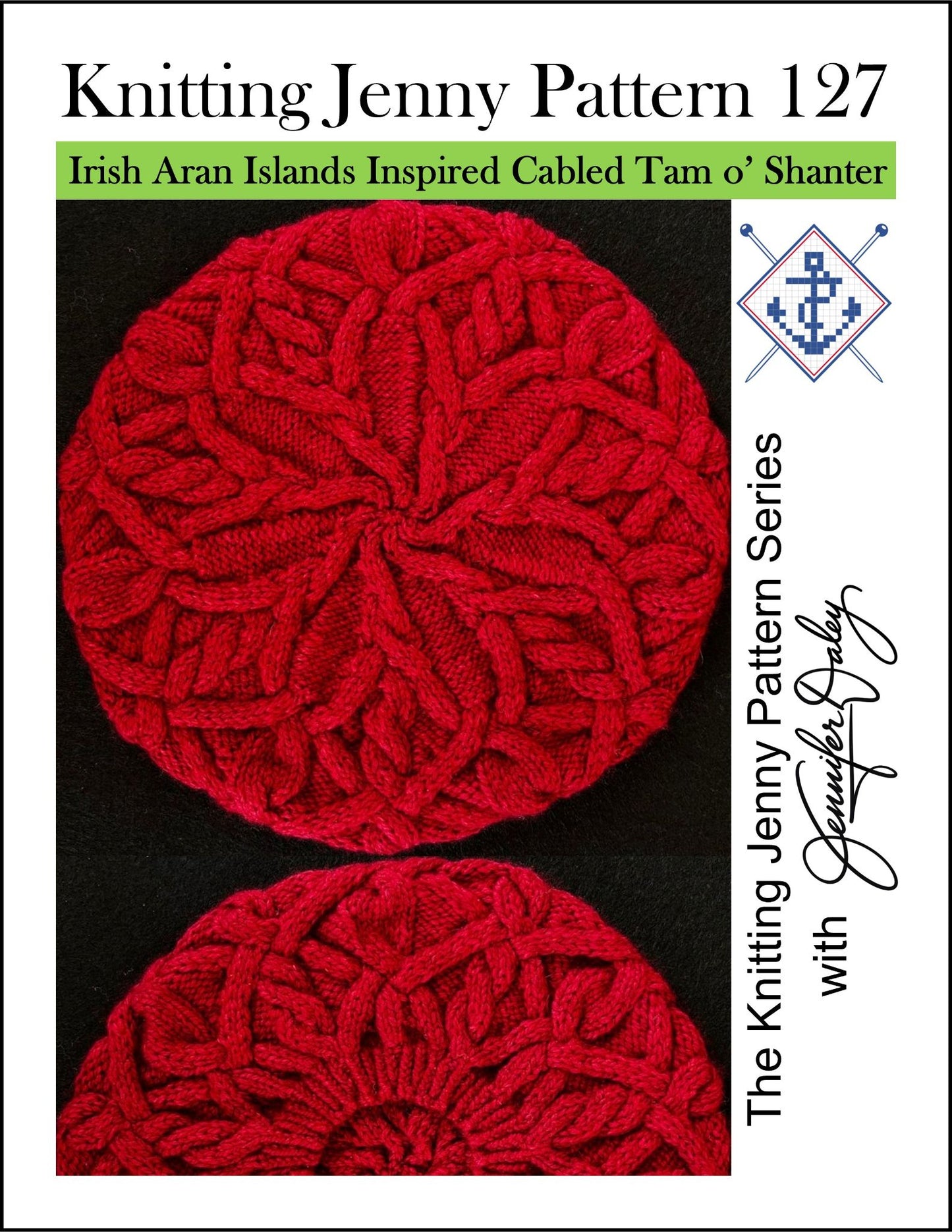 Knitting Jenny Pattern 127: Irish Aran Islands Inspired Cabled Tam o’ Shanter
