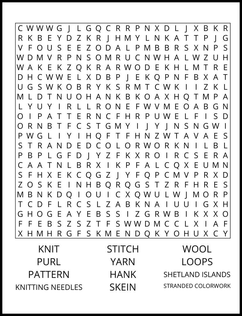 (Softback Book) Knitting Word Search Puzzles: 96 Puzzles with 1152 Clues about Knitting, Wool, Fair Isle, Shetland Islands, and Textile History